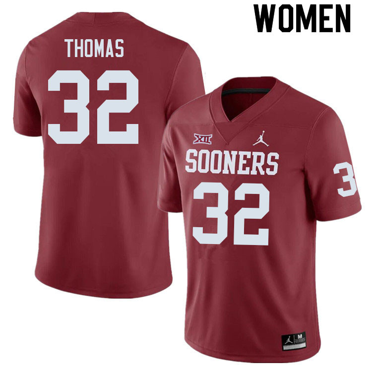 Women #32 R Mason Thomas Oklahoma Sooners College Football Jerseys Sale-Crimson - Click Image to Close